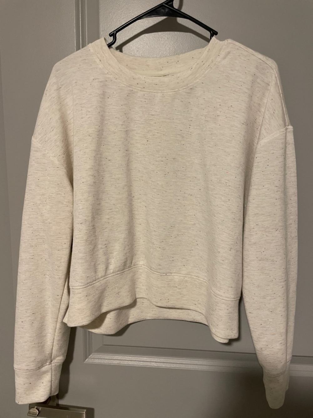 Danskin Casual Speckled Crewneck Sweatshirt - Cream